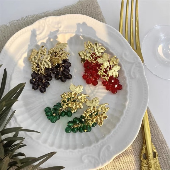 Grape French style earrings